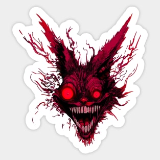 Twisted Terror Bunny Comic Horror Art Sticker